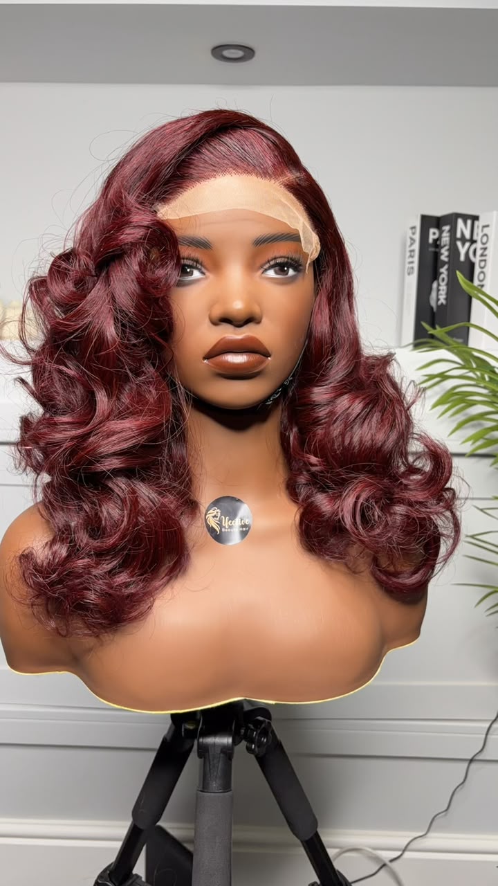 Burgundy 16" Layered With 5x5 Closure 350g