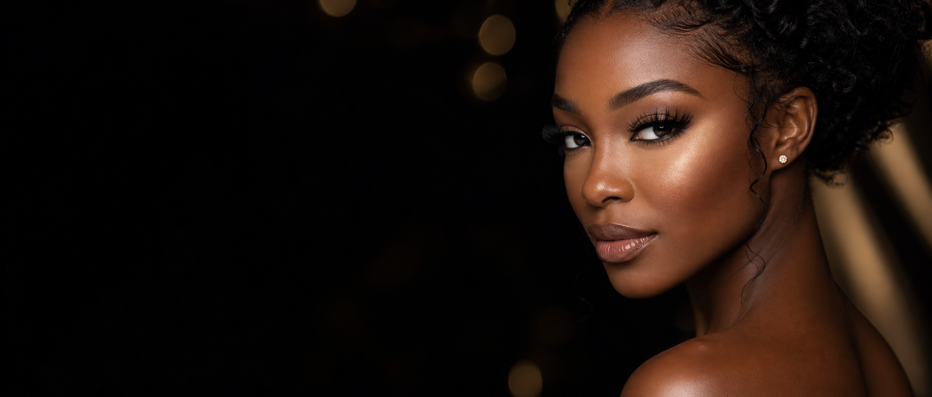 Model wearing bespoke lash extensions
