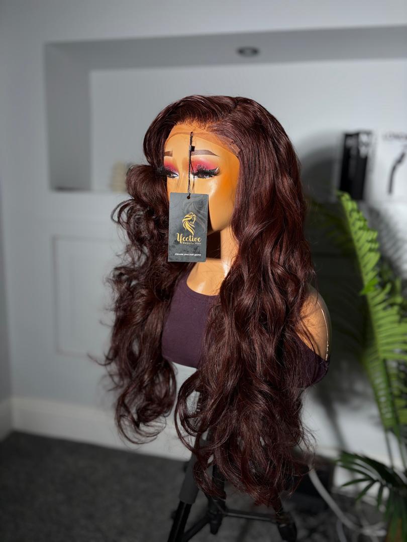 Luxury Wavy Burgundy With 5x5 Closure 350g - Image 3